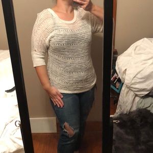 Charming Charlie boho sweater, off white